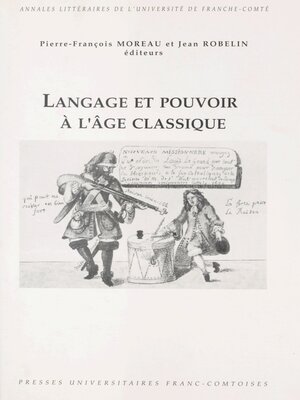 cover image of Langage et pouvoir à l'âge classique